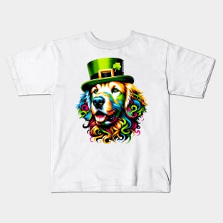Curly-Coated Retriever Celebrates Saint Patrick's Day Kids T-Shirt